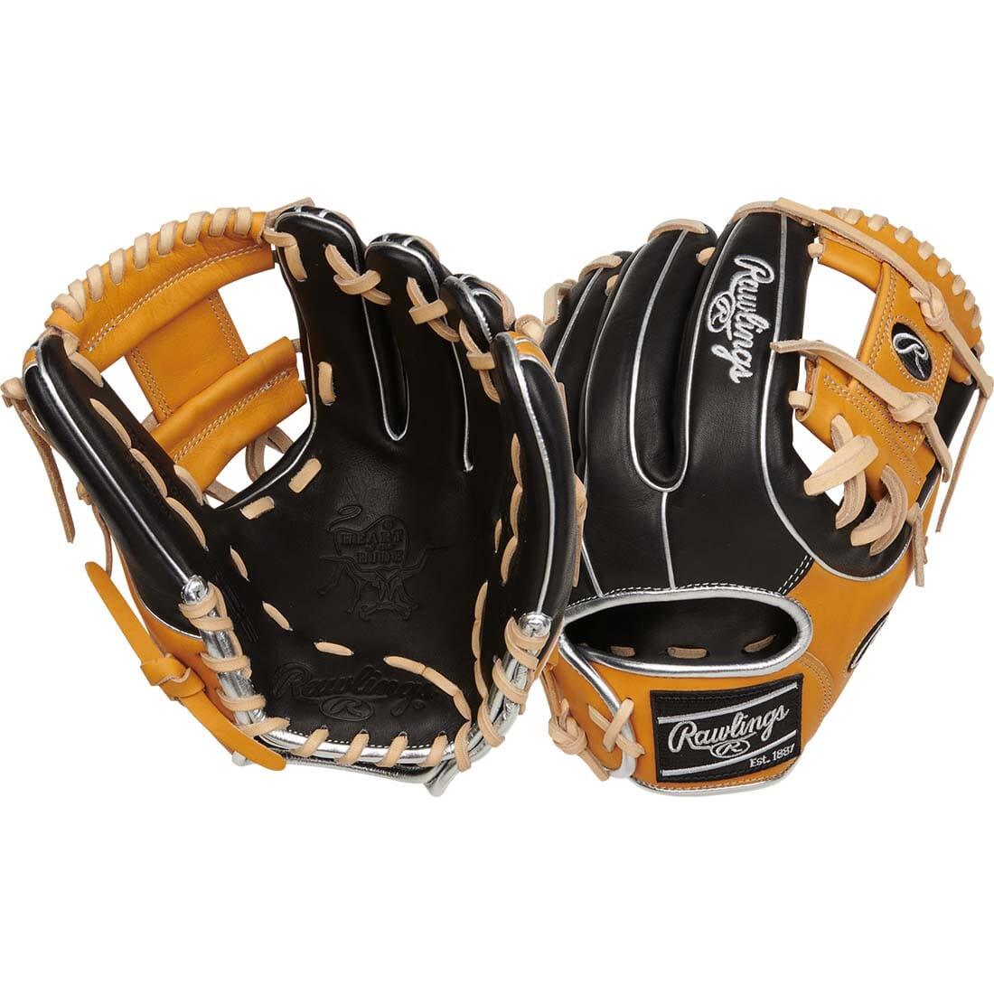 This Rawlings Heart of the Hide 11.5-inch R2G Infield Baseball Glove Will Make You a PItcher's Best Friend in the Field. Black and Tan with a Pro-I Web Design.