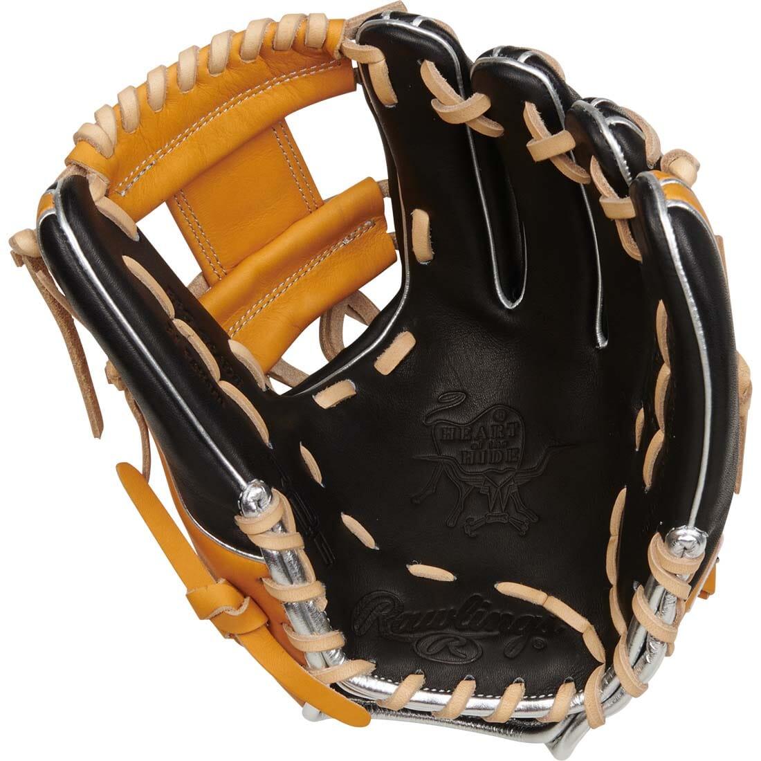 This Rawlings Heart of the Hide 11.5-inch R2G Infield Baseball Glove Will Make You a PItcher's Best Friend in the Field. Black and Tan with a Pro-I Web Design.