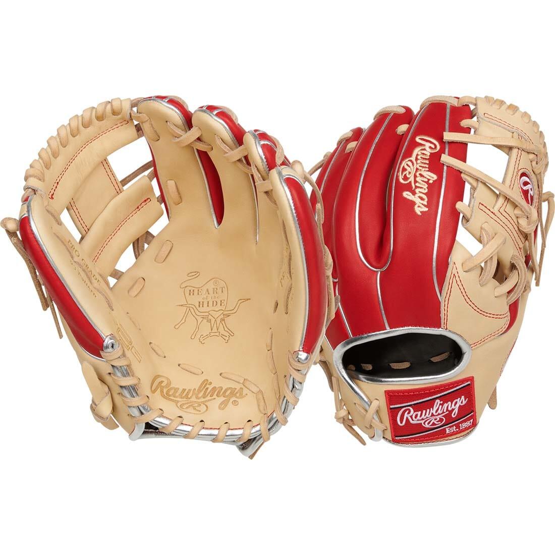 You'll Be Nabbing Everything Hit Your Way With This Rawlings Heart of the Hide R2G Series 11.5-inch Infield Baseball Glove! Camel and Scarlet Colorway.