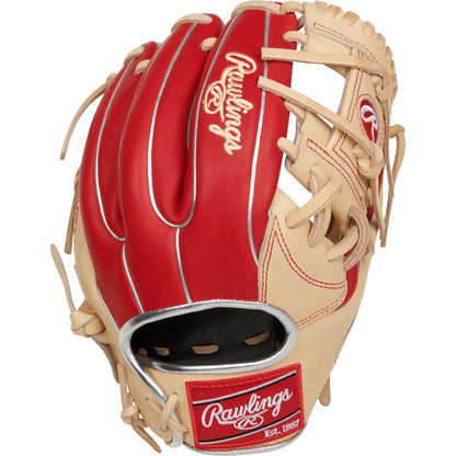 You'll Be Nabbing Everything Hit Your Way With This Rawlings Heart of the Hide R2G Series 11.5-inch Infield Baseball Glove! Camel and Scarlet Colorway.