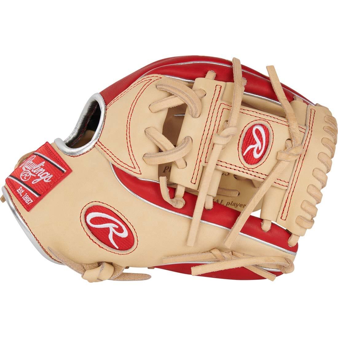 You'll Be Nabbing Everything Hit Your Way With This Rawlings Heart of the Hide R2G Series 11.5-inch Infield Baseball Glove! Camel and Scarlet Colorway.