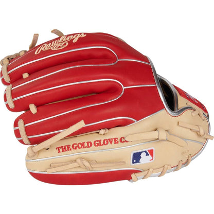 You'll Be Nabbing Everything Hit Your Way With This Rawlings Heart of the Hide R2G Series 11.5-inch Infield Baseball Glove! Camel and Scarlet Colorway.