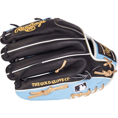 Elevate your Swagger in the Infield With This Eye-Catching Heart of the Hide 200-Pattern Infield Baseball Glove! Featuring a Pro I Web, Black and Columbia Blue.