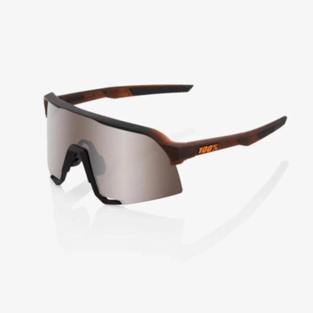 Shop 100% S3 Sunglasses Matte Translucent Brown Fade - HiPER Silver Mirror Lens at Headbanger Sports