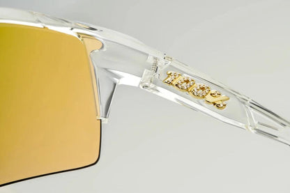 Shop 100% SPEEDCRAFT LE  " Money Mike 24 " Sunglasses Polished Crystal Clear - Signature Gold HiPER Lens at Headbanger Sports