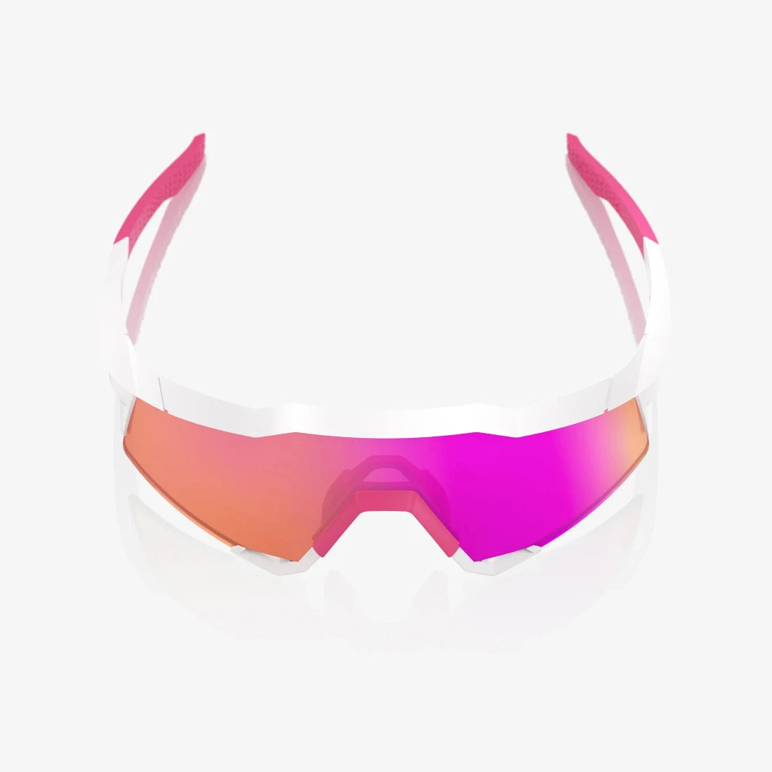 Shop 100% Speedcraft®  Adult Sunglases Matte White/Pink w/ HiPER® Vital Pink Mirror Lens at Headbanger Sports