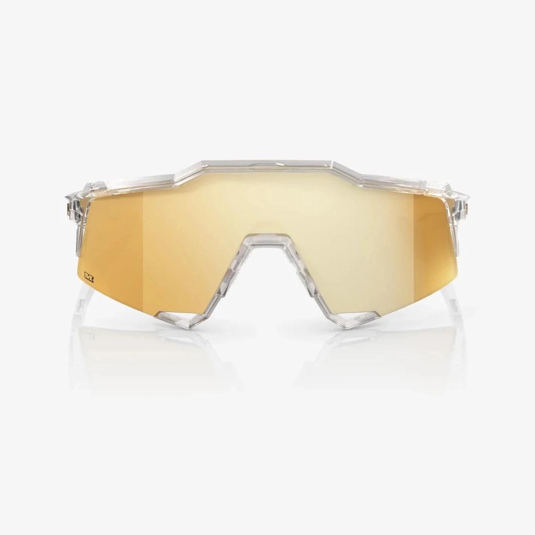 Shop 100% SPEEDCRAFT LE  " Money Mike 24 " Sunglasses Polished Crystal Clear - Signature Gold HiPER Lens at Headbanger Sports