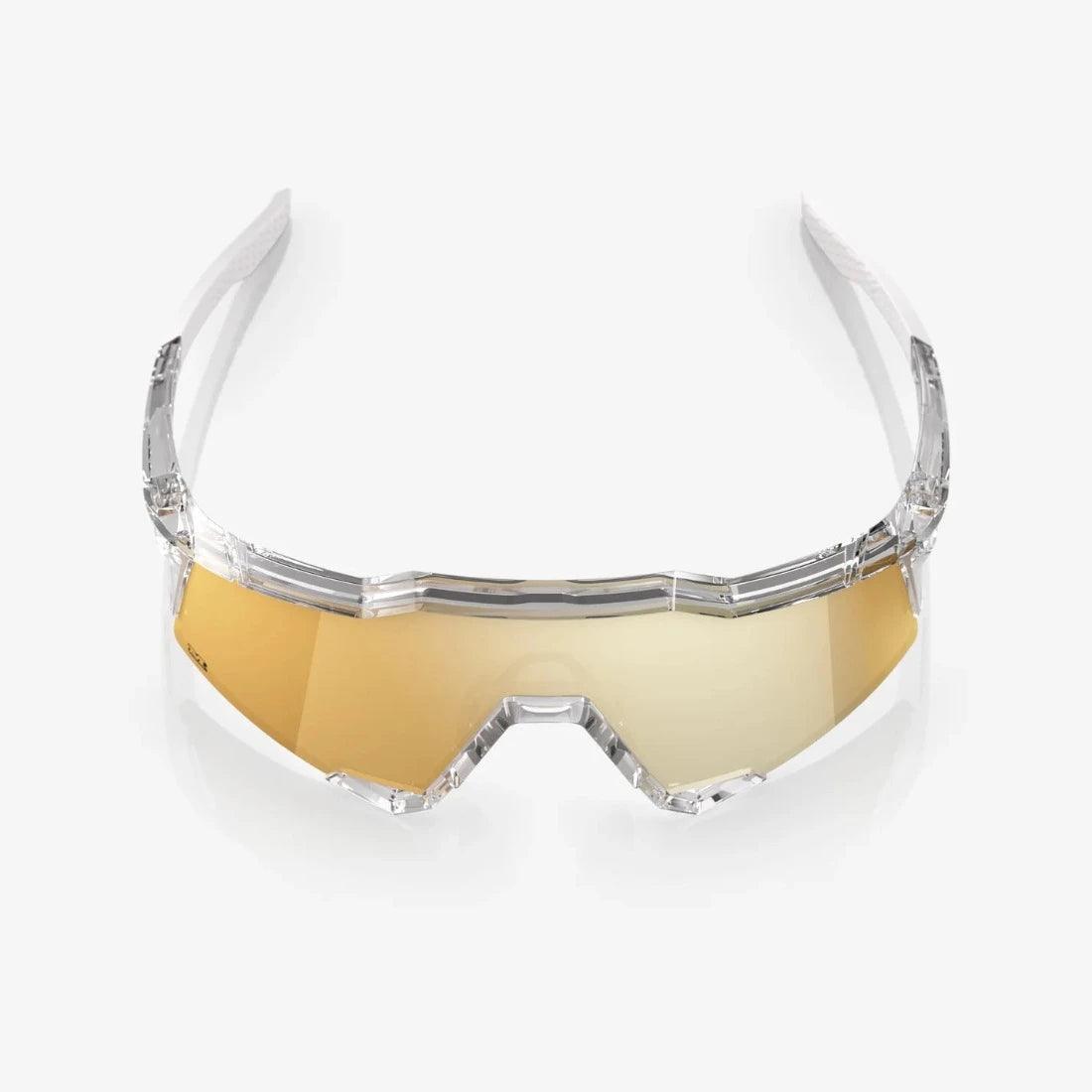 Shop 100% SPEEDCRAFT LE  " Money Mike 24 " Sunglasses Polished Crystal Clear - Signature Gold HiPER Lens at Headbanger Sports