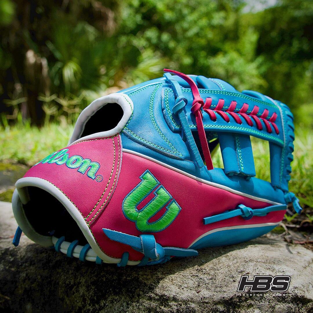 2024 Wilson Fall A2000 1785 11.75" Infield Baseball Glove: Tropical Blue / Pink