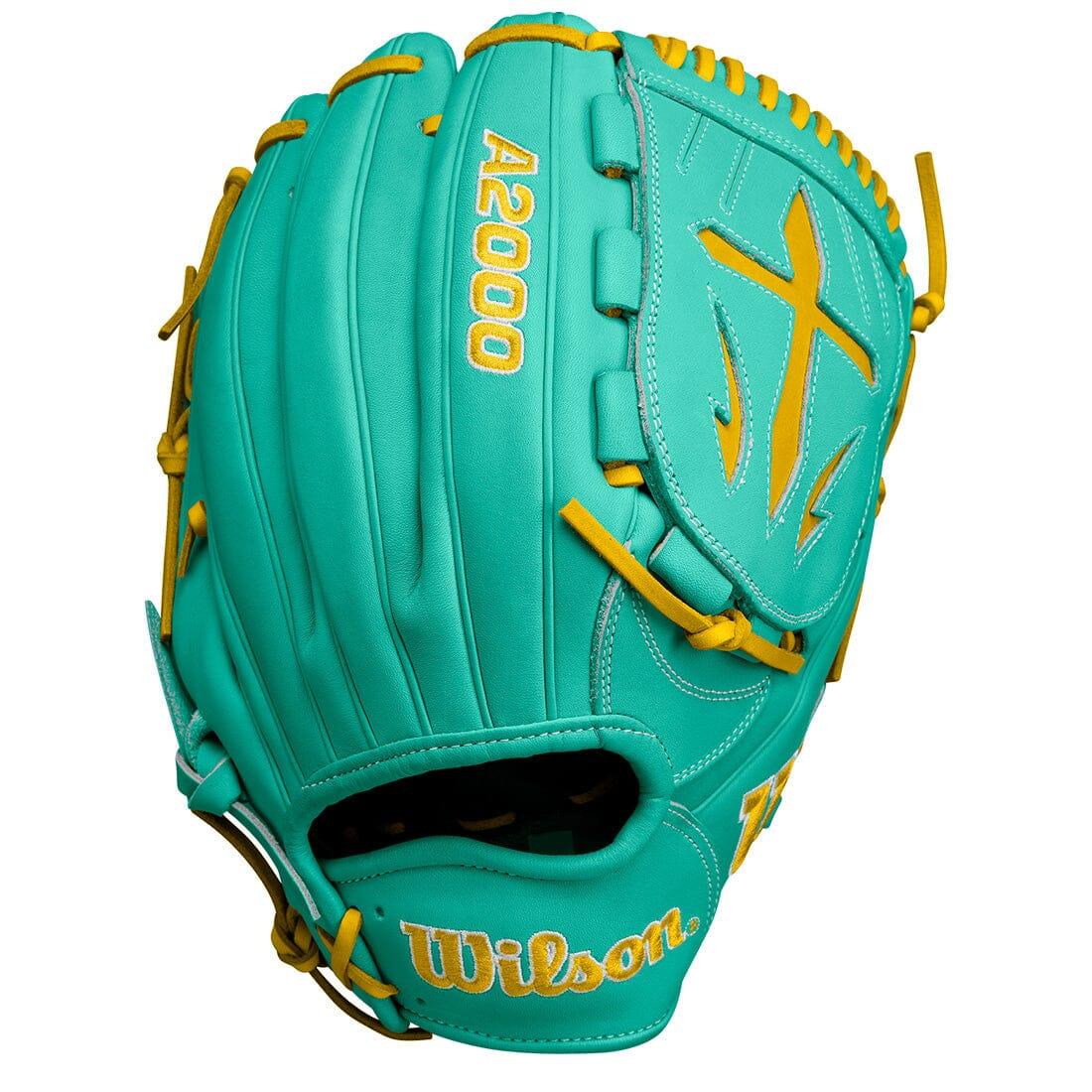 2024 Wilson A2000 B23 12" Pitcher's Baseball Glove: Seafoam & Yellow