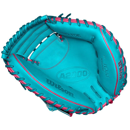 Teal Palm of the new CM33 Catcher's Mitt from Wilson at Headbanger Sports