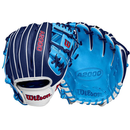 2024 Wilson A2000 SuperSkin PF88 11.25" Infield Baseball Glove: Navy / Sky Blue / White