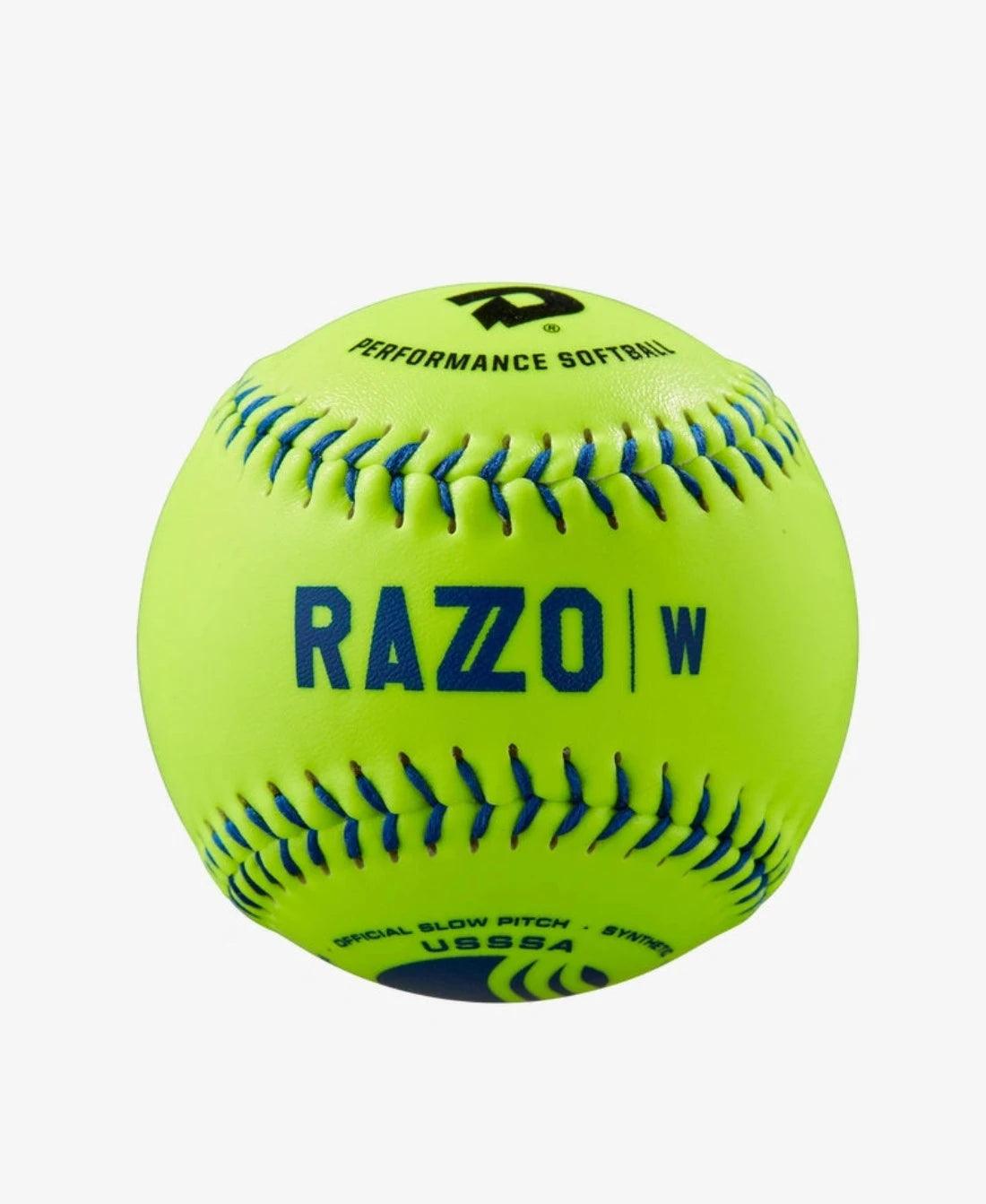 Shop RAZZO 11" Classic W USSSA Slowpitch Synthetic Softballs (Dozen): WTDRZWS11UB at Headbanger Sports