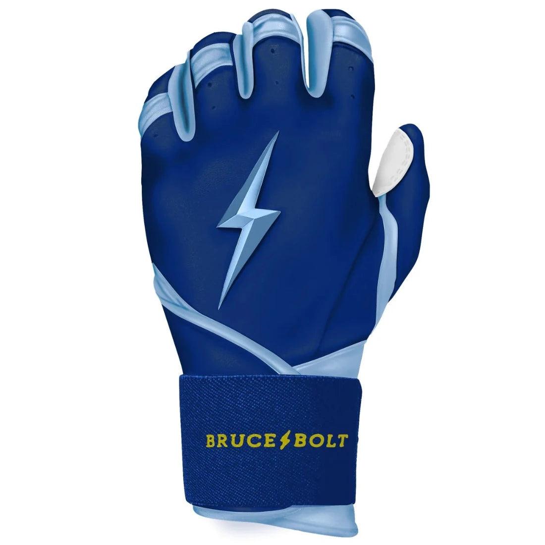 Shop Bruce Bolt PREMIUM PRO Phillips Long Cuff Batting Gloves: Navy at Headbanger Sports