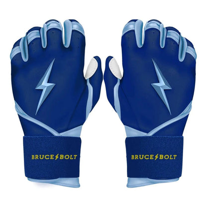 Shop Bruce Bolt PREMIUM PRO Phillips Long Cuff Batting Gloves: Navy at Headbanger Sports