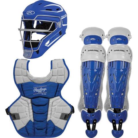 Shop Rawlings Intermediate Royal/White VELO 2.0 Catcher's Gear Box Set: CSV2I-R/W at Headbanger Sports