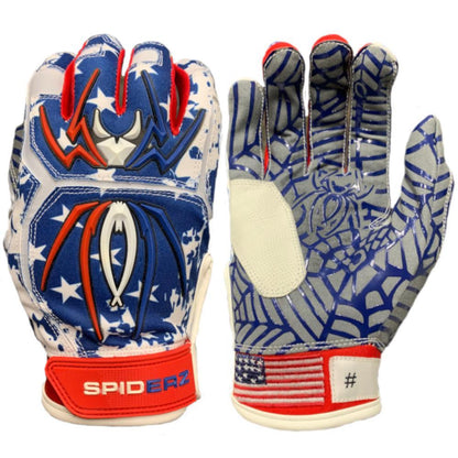 2020 Spiderz HYBRID Batting Gloves: USA Flag