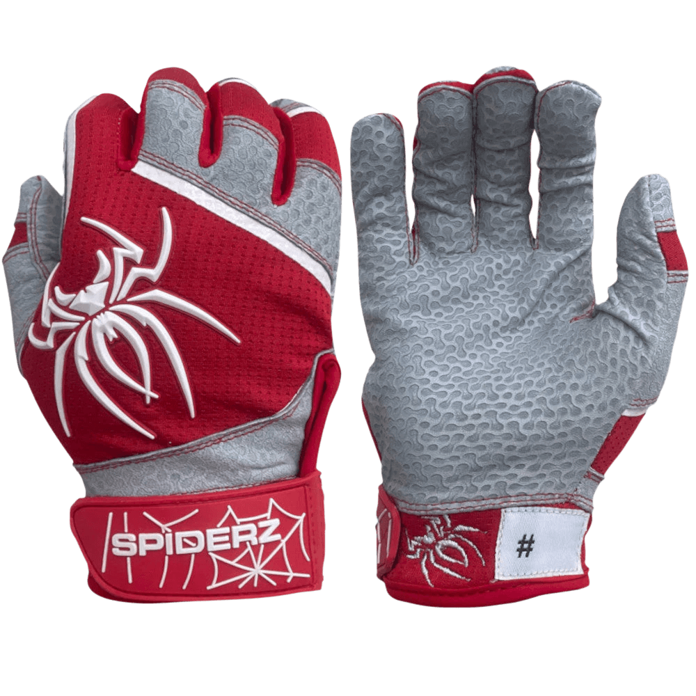 2022 Spiderz PRO Model Batting Gloves: Red/White