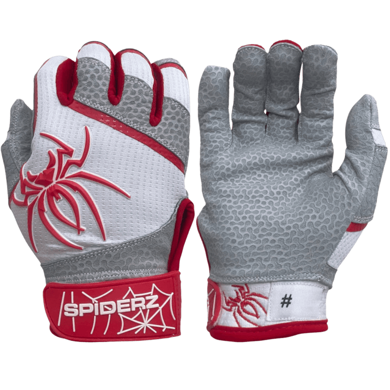 2022 Spiderz PRO Model Batting Gloves: White/Red on or – HB Sports Inc.