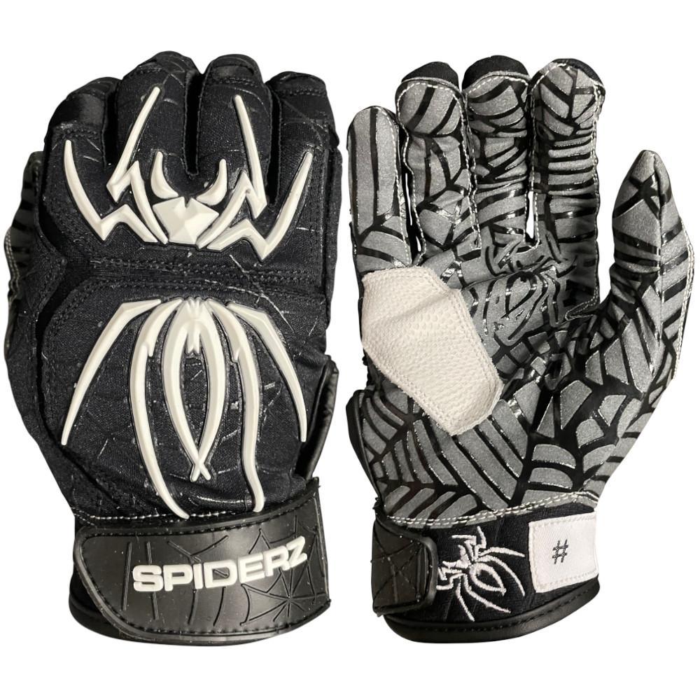 2022 Spiderz HYBRID Batting Gloves: Black/White