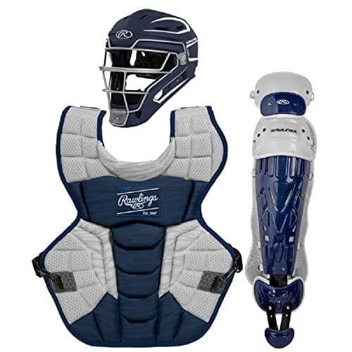 Shop Rawlings Intermediate Navy/White VELO 2.0 Catcher's Gear Box Set: CSV2I-N/W at Headbanger Sports 