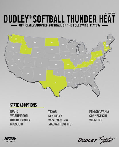 Dudley 12" NFHS Thunder Heat Fastpitch Softballs (Dozen): 43147