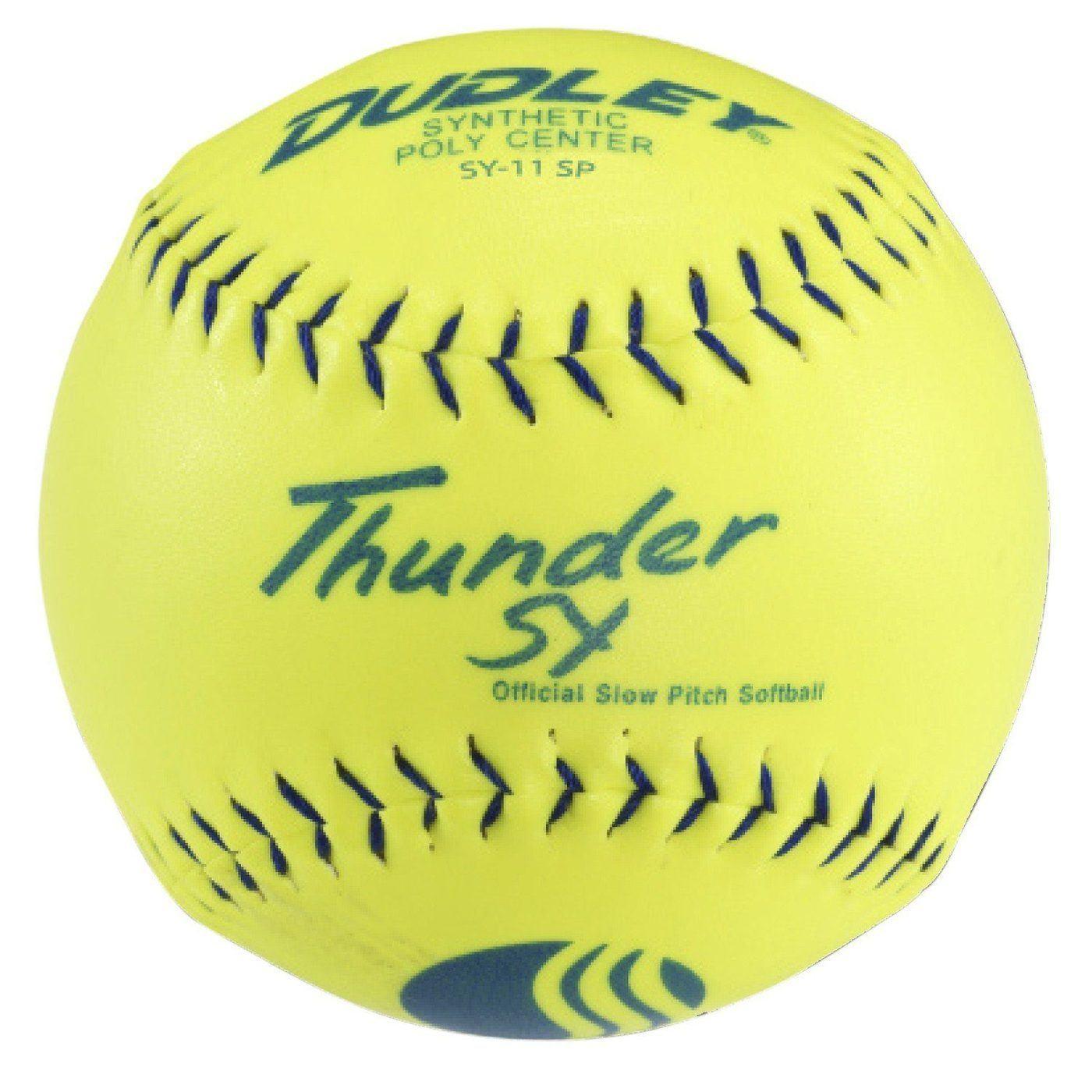 Dudley Thunder ZN 11" Classic W Synthetic USSSA Slowpitch Softballs (DOZEN): 4U542Y