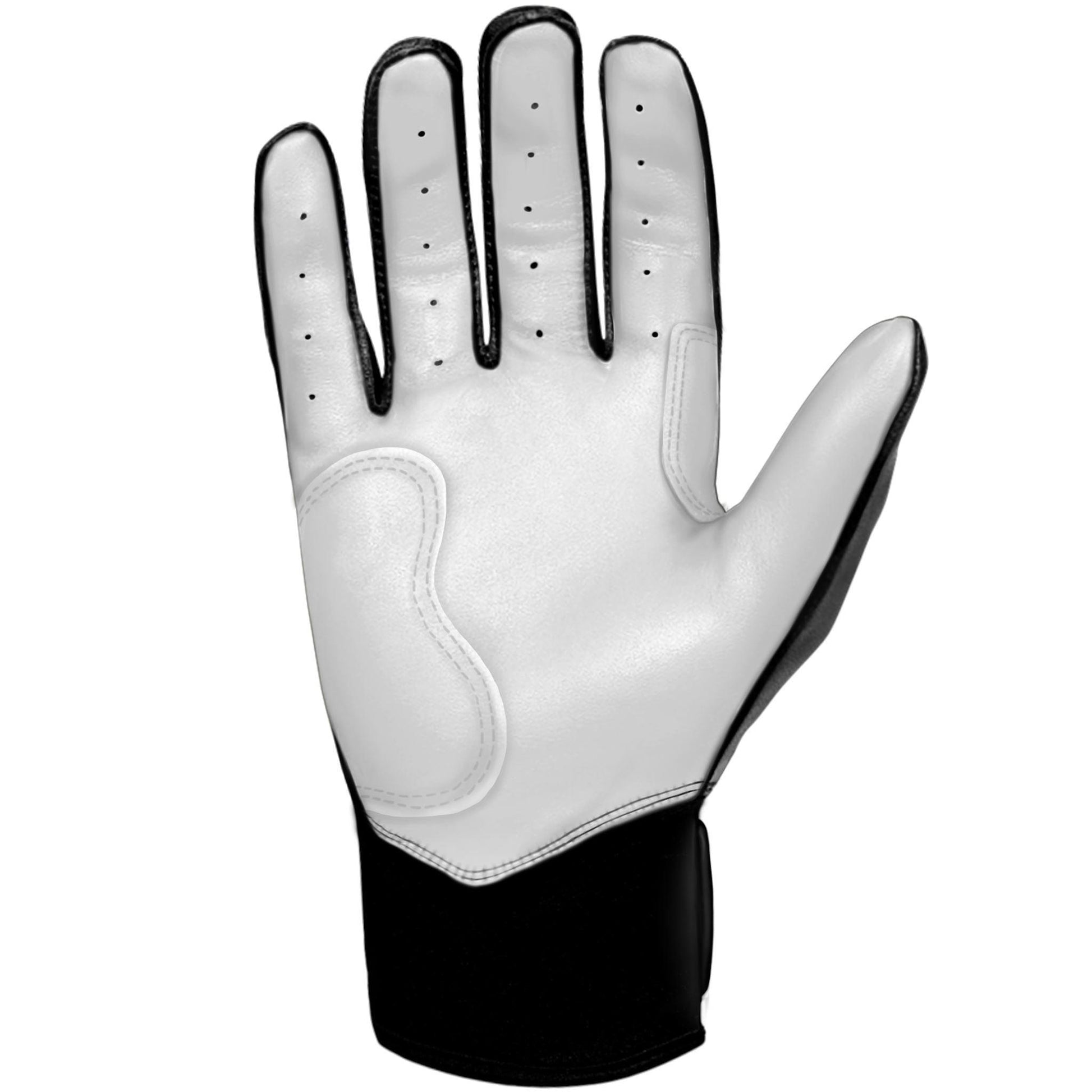 Bruce Bolt PREMIUM PRO Chrome Series Short Cuff Batting Gloves: Black