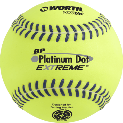 Worth Platinum Dot EXTREME Batting Practice Softballs: BPX12U at headbangersprts.com