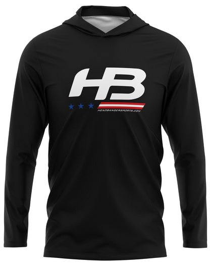 Headbanger Sports Exclusive Ultra Lightweight Long Sleeve Hoodies: Stars & Bars