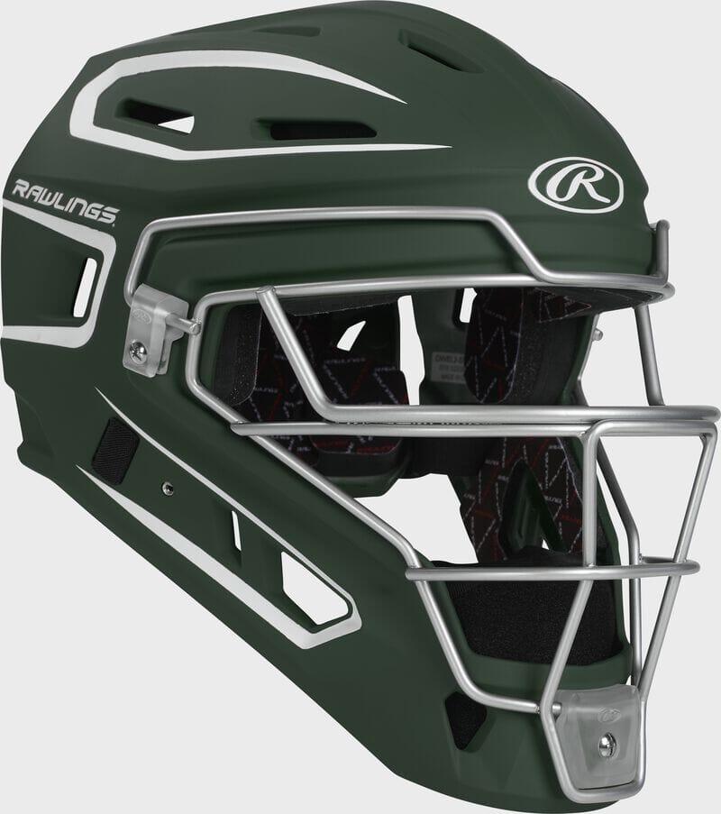 Shop Rawlings Adult Dark Green/White VELO 2.0 Catcher's Gear Box Set: CSV2A-DG/W at Headbanger Sports