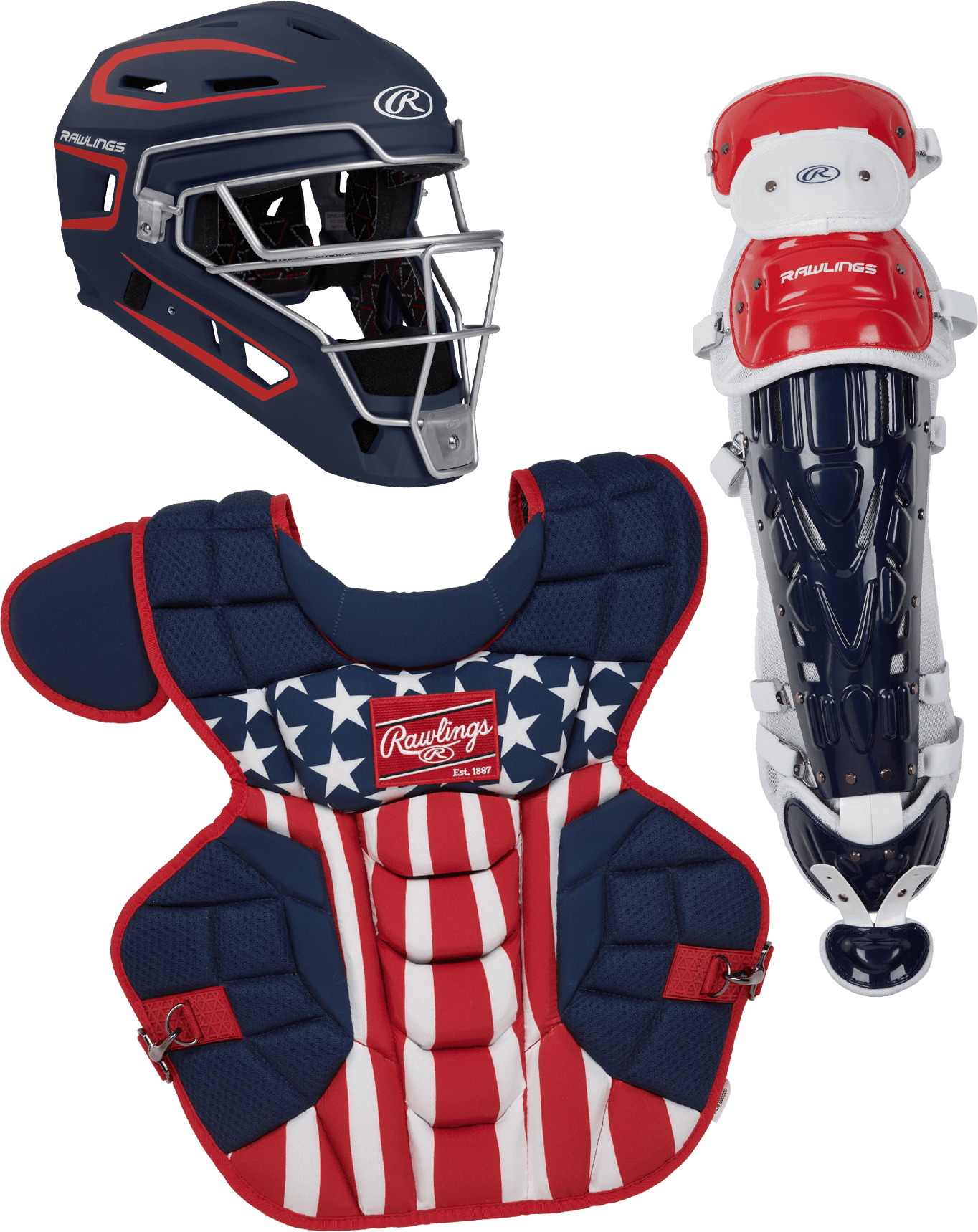 Rawlings Youth USA VELO 2.0 Catcher's Gear Box Set: CSV2Y-NSW