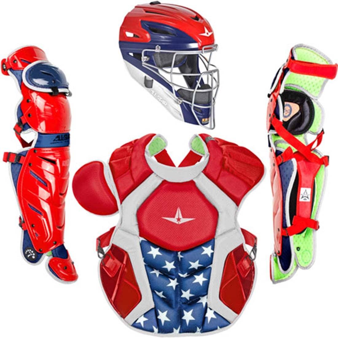 Shop the All-Star S7 Axis USA Elite (Ages 12-16) Catcher's Kit NOCSAE Approved: CKCC1216S7X USA at Headbanger Sports