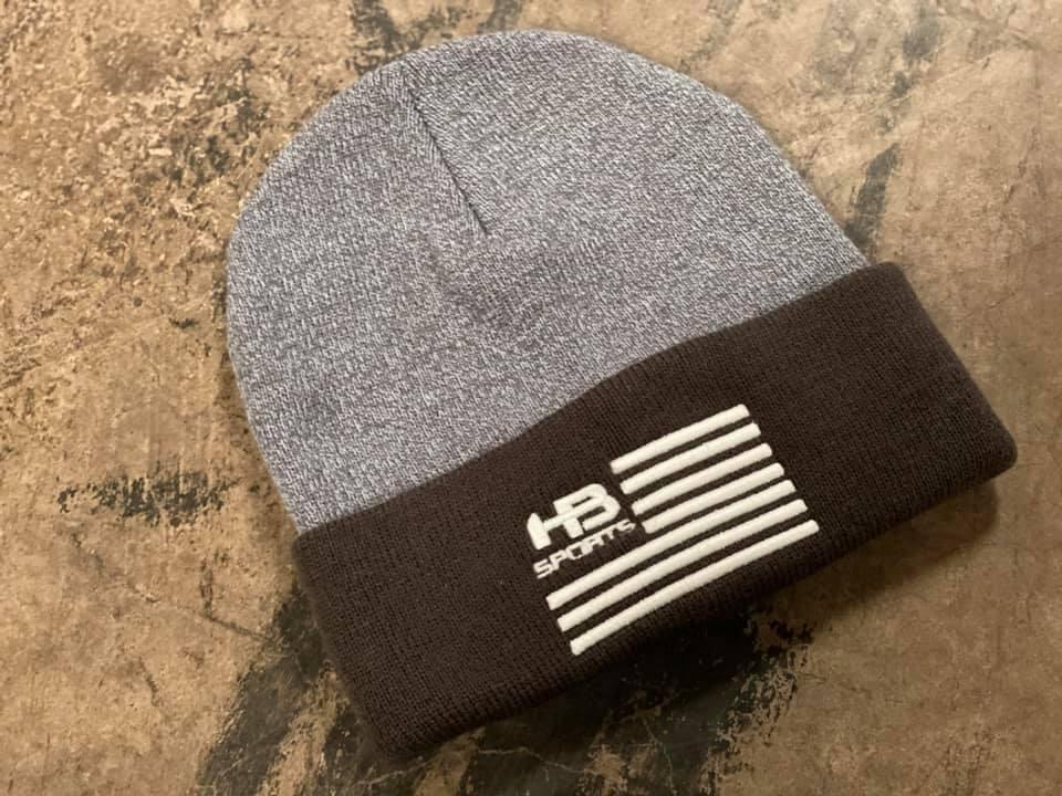 HB Sports American Flag Logo Two-Tone Cuff Beanies: Graphite