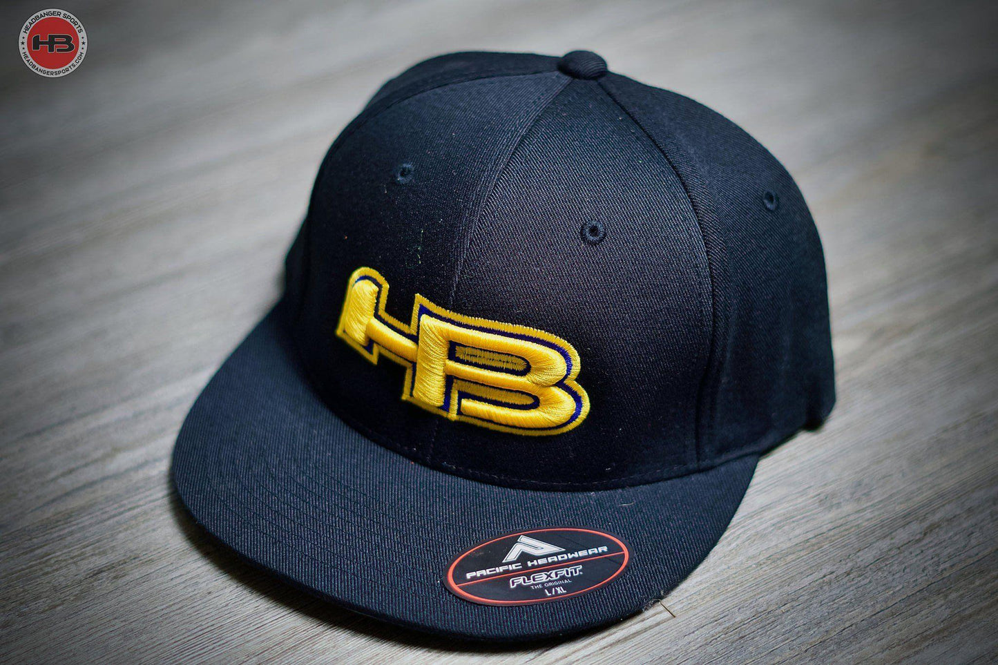 HB Sports Exclusive ES811 Fitted Hat: Black and Yellow