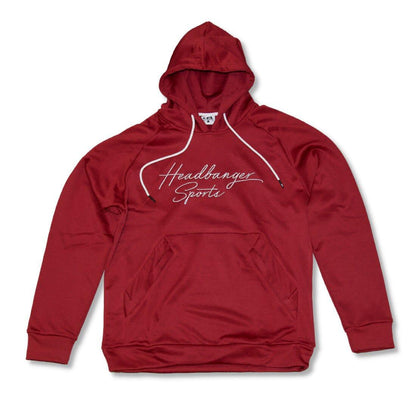 Shop the Headbanger Sports Performance Fleece Line Hoodie w/ Kangaroo Pocket: Deep Red 