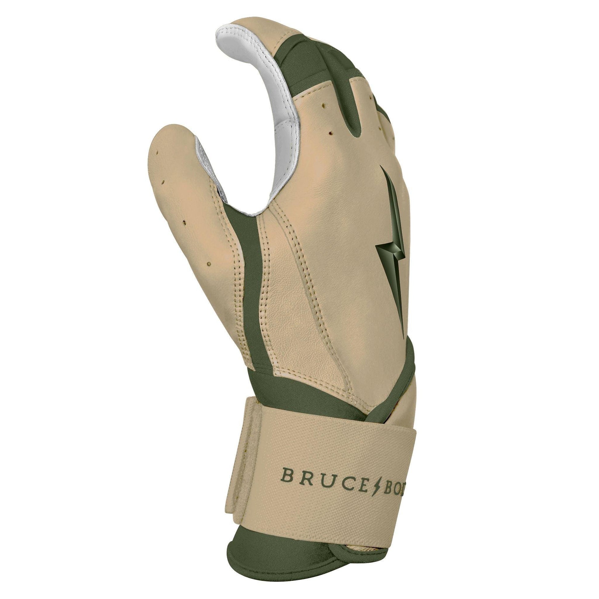 Bruce Bolt Premium Pro Military Series Long Cuff Batting Gloves: Beige