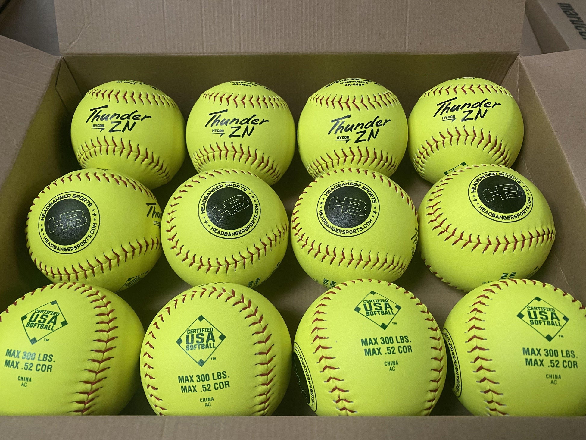 Dudley Thunder ZN HYCON 12" USA/ASA Slowpitch Softballs (DOZEN): 4A068Y