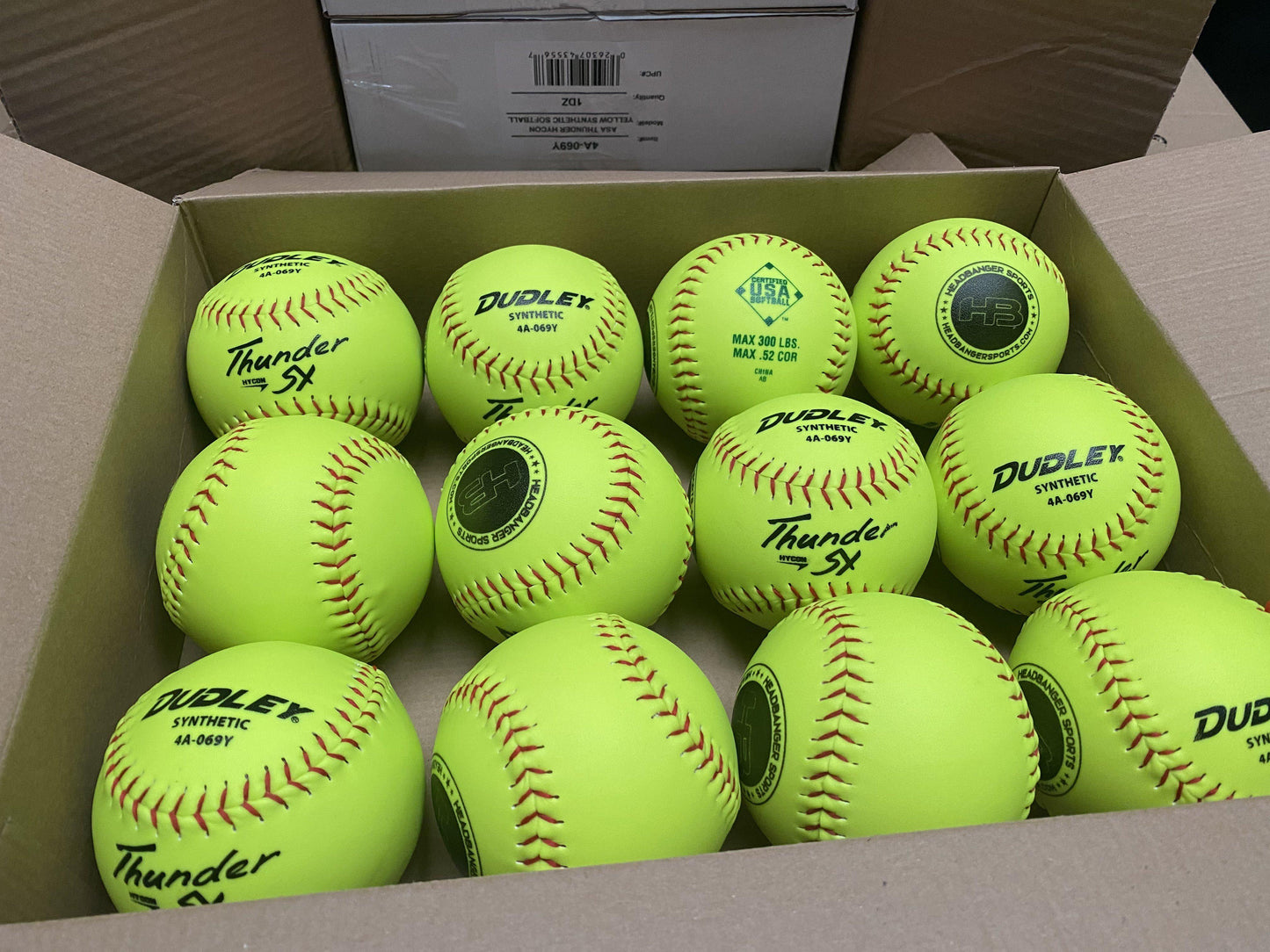 Dudley Thunder ZN SY HYCON 12" USA/ASA Synthetic Slowpitch Softballs (DOZEN): 4A069Y