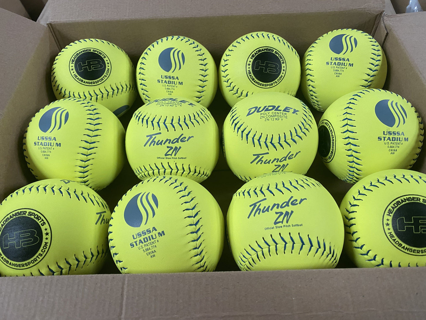 Dudley Thunder ZN 12" STADIUM USSSA Slowpitch Softballs (DOZEN): 4U528Y