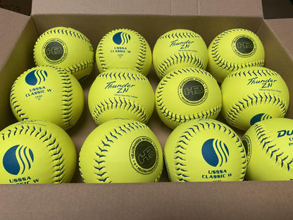 Dudley Thunder ZN 11" Classic W USSSA Slowpitch Softballs (DOZEN): 4U553