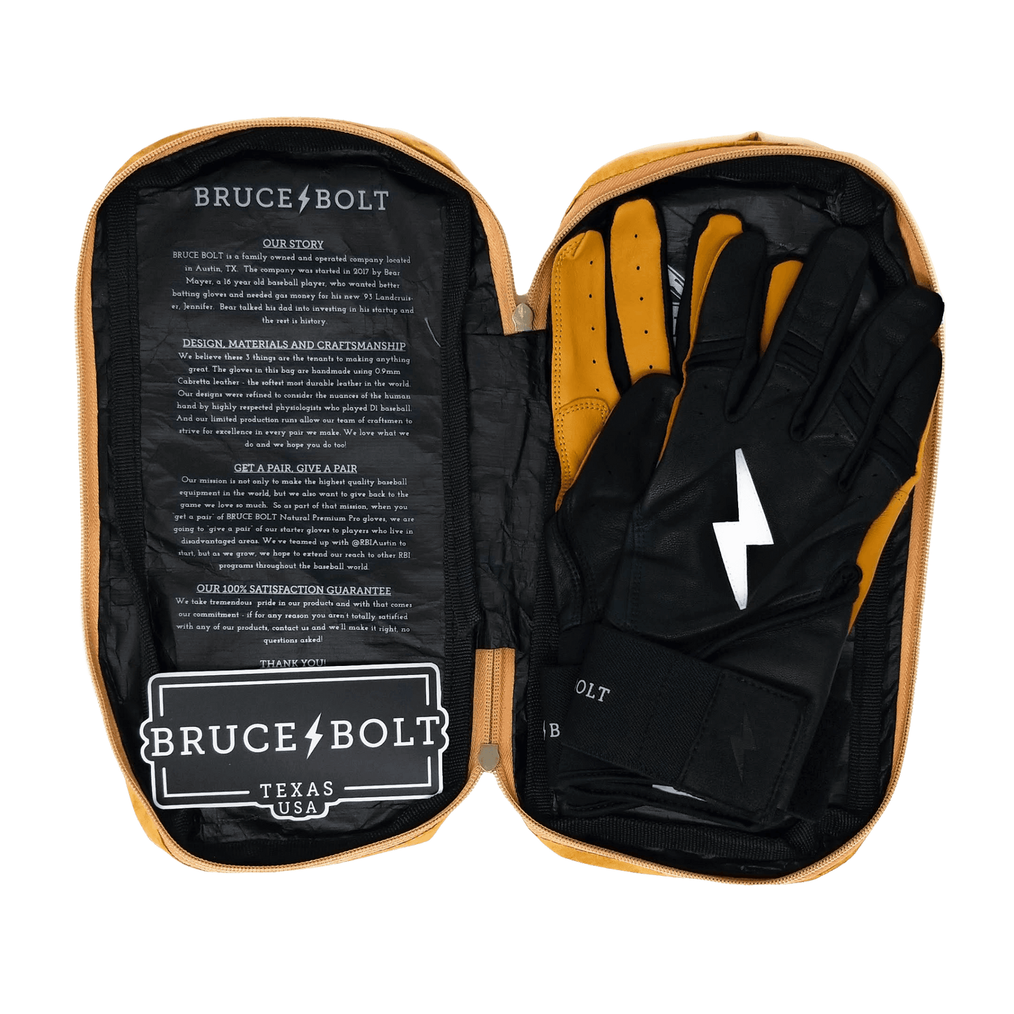 Bruce Bolt PREMIUM PRO Long Cuff Batting Gloves: Black