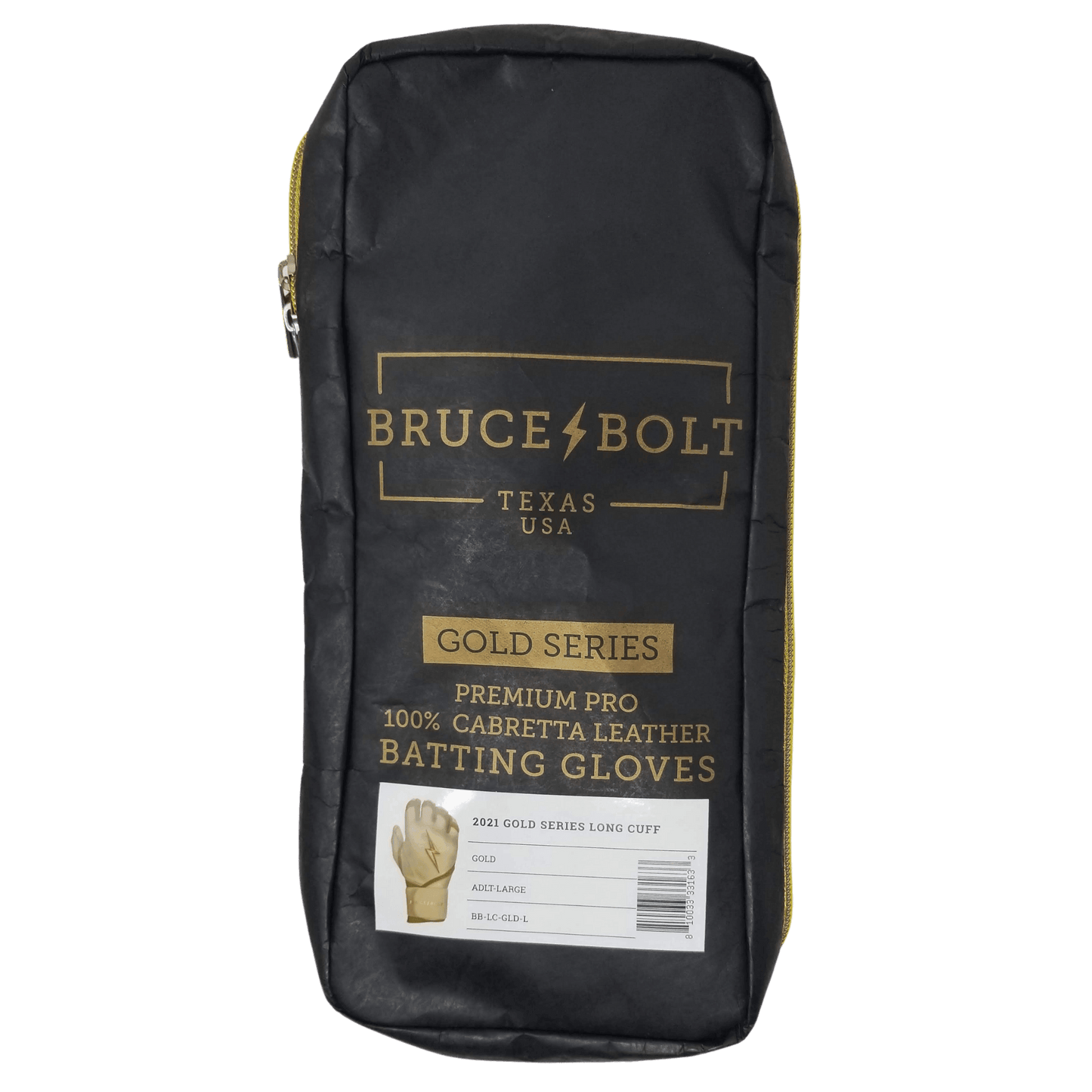 Bruce Bolt PREMIUM PRO Gold Series Batting Gloves: Long Cuff