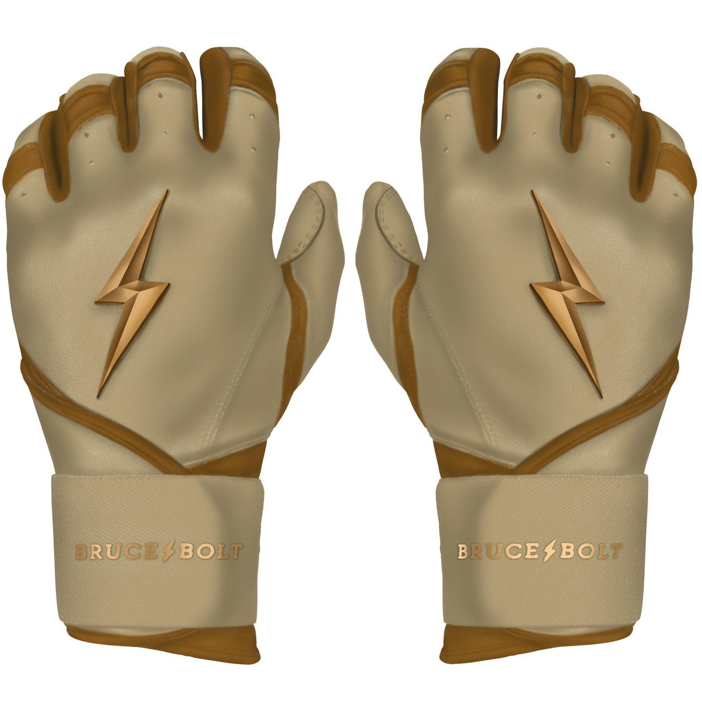 Bruce Bolt PREMIUM PRO Gold Series Batting Gloves: Long Cuff