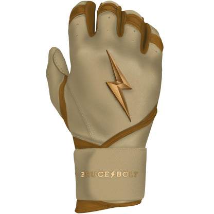 Bruce Bolt PREMIUM PRO Gold Series Batting Gloves: Long Cuff