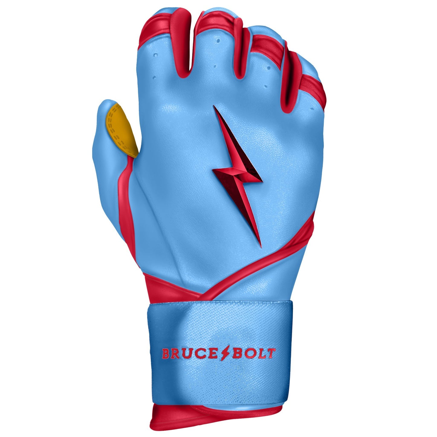 Bruce Bolt PREMIUM PRO BADER Series Long Cuff Batting Gloves: Baby Blue