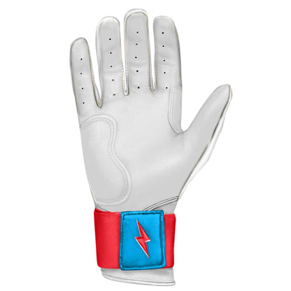 Bruce Bolt PREMIUM PRO BRINSON Series Long Cuff Batting Gloves: White