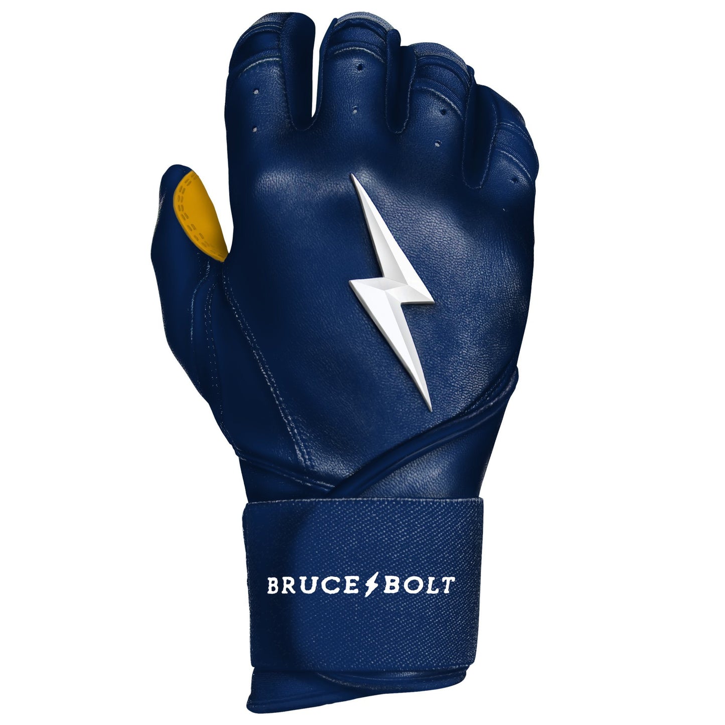 Bruce Bolt PREMIUM PRO Long Cuff Batting Gloves: Navy