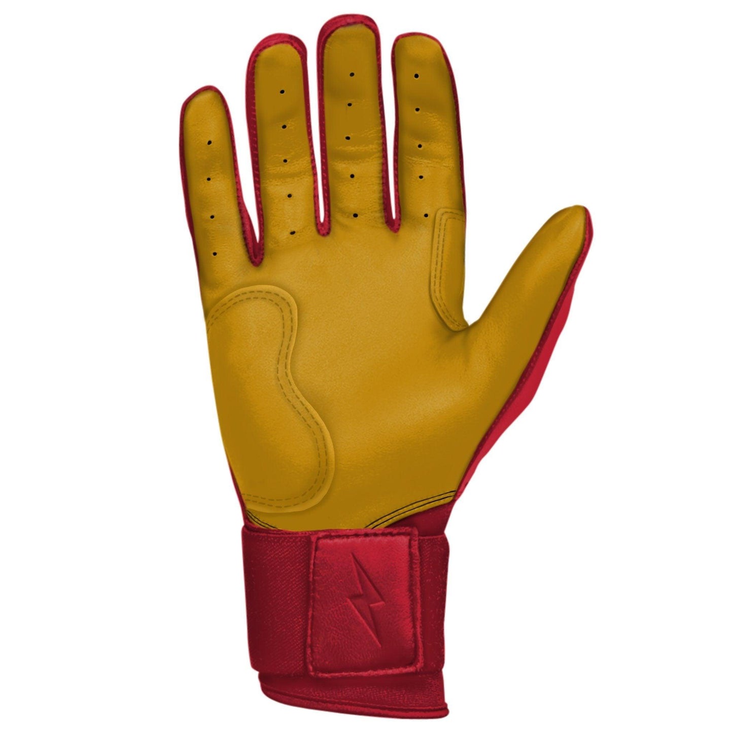 Bruce Bolt PREMIUM PRO Long Cuff Batting Gloves: Red