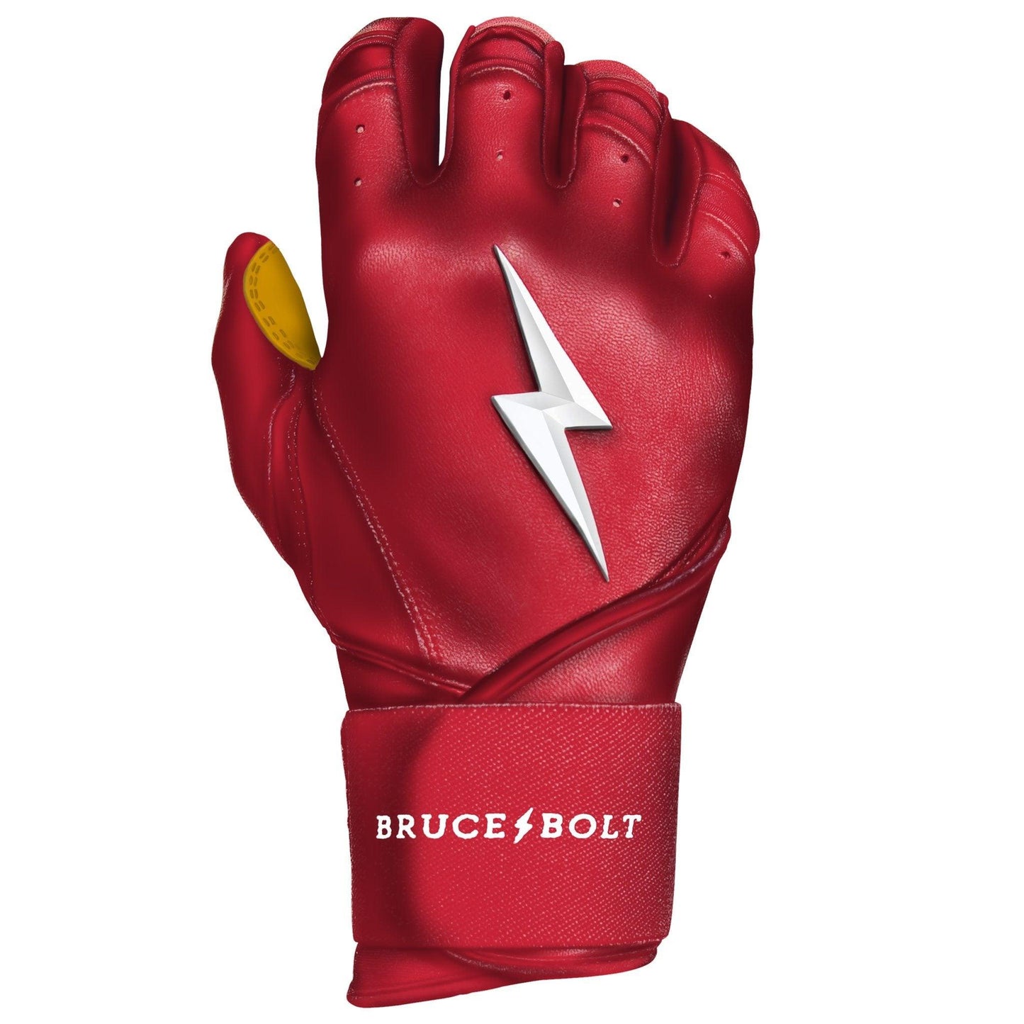 Bruce Bolt PREMIUM PRO Long Cuff Batting Gloves: Red